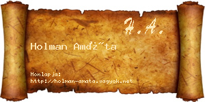 Holman Amáta névjegykártya